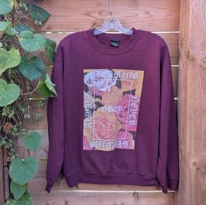 Obey Crewneck Sweatshirt Adult Medium Maroon Graphic Streetwear Sweater Top